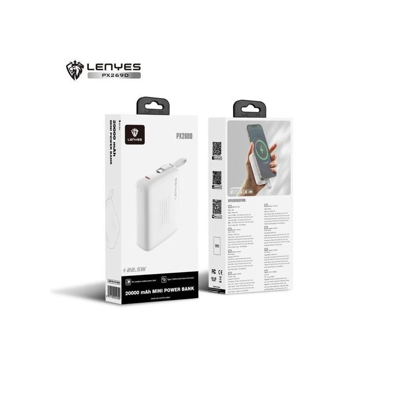 PX269D BL PowerBank de 20000mah Con Carga Rápida 22.5W