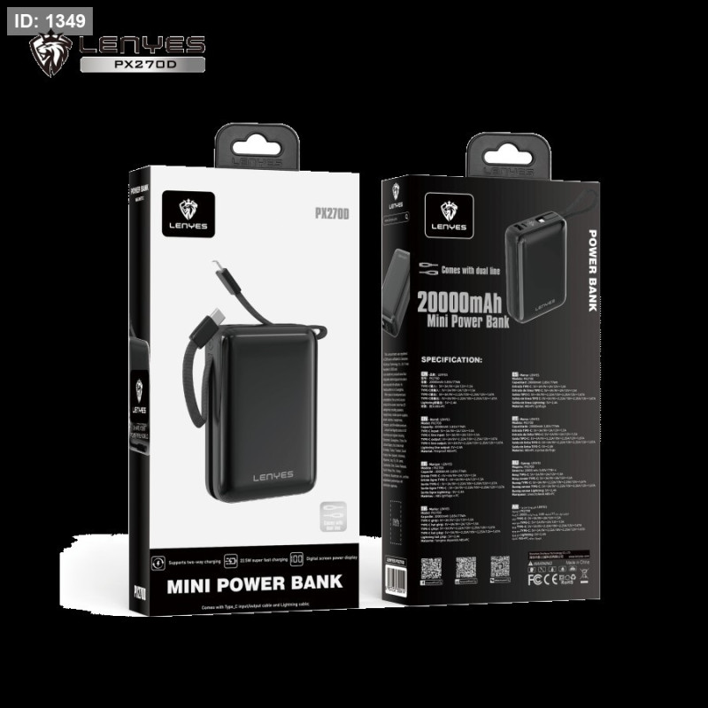 PX270D PowerBank de 20000mah Con Carga Rápida 3.85V77WH