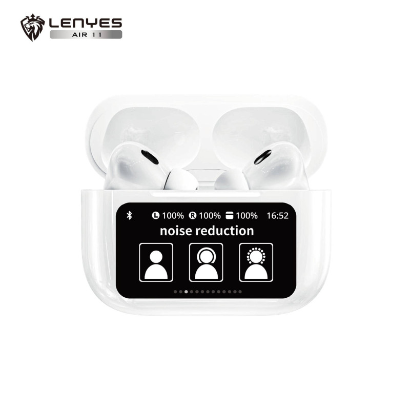 AIR 11 Auriculares BT 5.4 TWS con pantalla LED táctil ANC 380mAh - Blanco