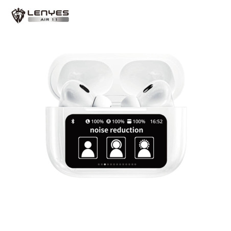 AIR 11 Auriculares BT 5.4 TWS con pantalla LED táctil ANC 380mAh - Blanco