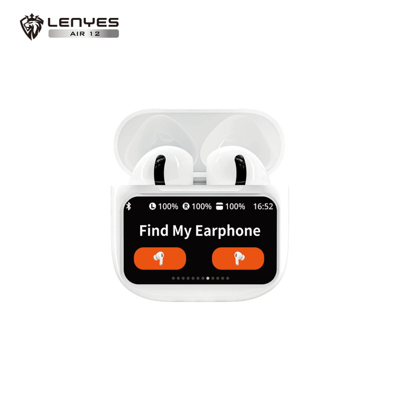 AIR 12 Auriculares BT 5.4 TWS con pantalla LED táctil ENC 320mAh - Blanco