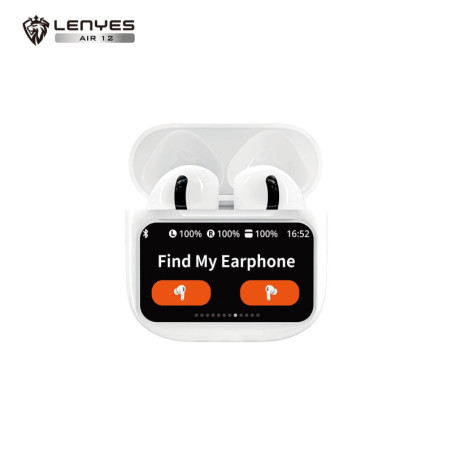 AIR 12 Auriculares BT 5.4 TWS con pantalla LED táctil ENC 320mAh - Blanco