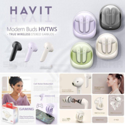 TW974 NEGRO Auriculares inalámbricos TWS MODERN BUDS