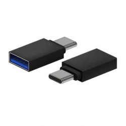 Mini Adaptador Aluminio USB 3.2 GEN1 3A Tipo USB-CM-AH Aisens Negro