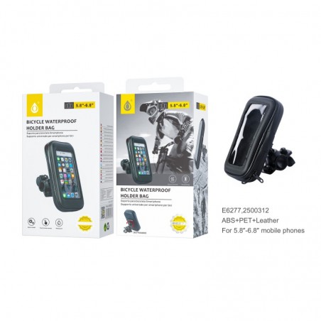 E6277 Soporte Universal de Móvil, Waterproof para Bicicleta 6,3", Negro