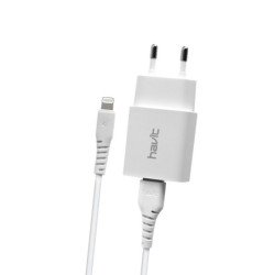 ST901 Cargador de Red Dual USB 2.1A con Cable Ligthning 1.0M Blanco