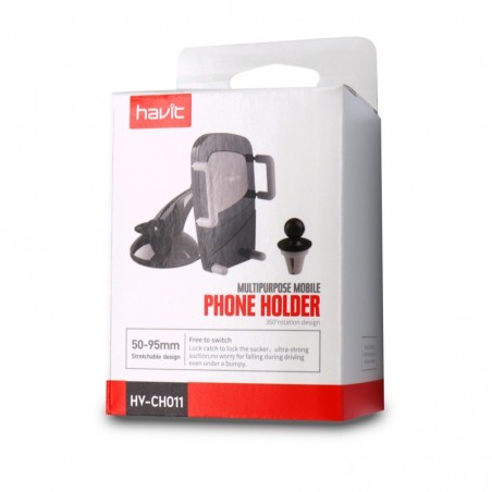 Soporte de Movil Ventosa plus Rejilla HV-CH011 Gris