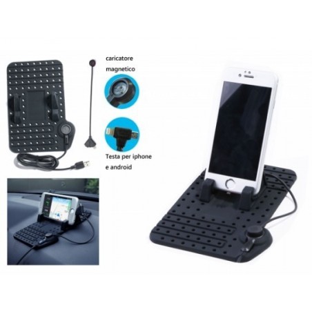 Soporte Movil de coche con cable y porta movil regulable