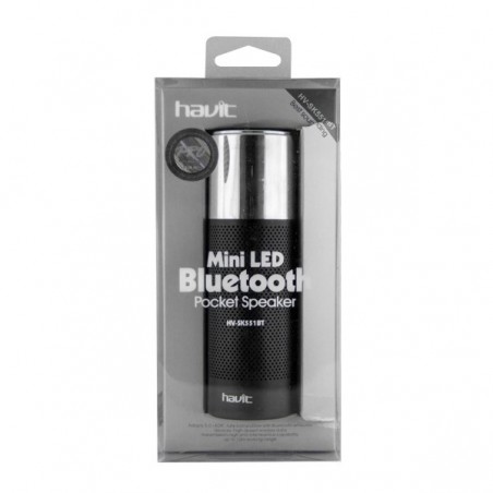 Altavoz Bluetooth POKET con LED HV-SK551BT - Negro