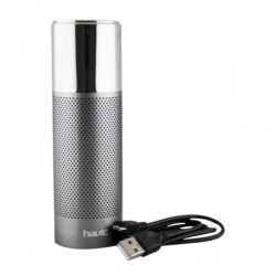 Altavoz Bluetooth POKET con LED HV-SK551BT - Plata