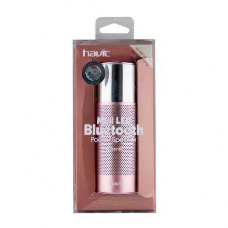 Altavoz Bluetooth POKET con LED HV-SK551BT - Rosa