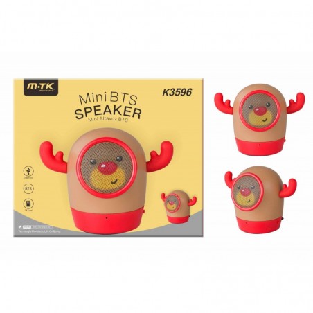 K3596 Altavoz Bluetooth Reindeer, 3W BTSFMTF CardUSBAudio