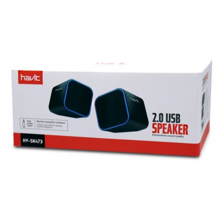 Altavoz USB 2.0 Cuadrada HV-SK473 Azul