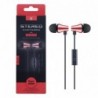 8045 RJ Auriculares Metal Tic con Microfono Rojo