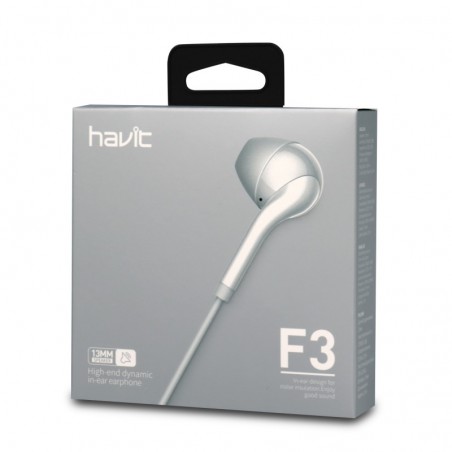 Auricular con manos libres y control volumen F3 BLANCO