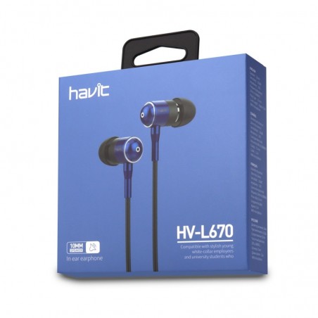 Auricular Estereo con Manos Libres HV-L670 Azul