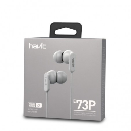 Auricular Metalizado con Cable y Microfono E73P Blanco