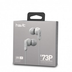 Auricular Metalizado con Cable y Microfono E73P Blanco