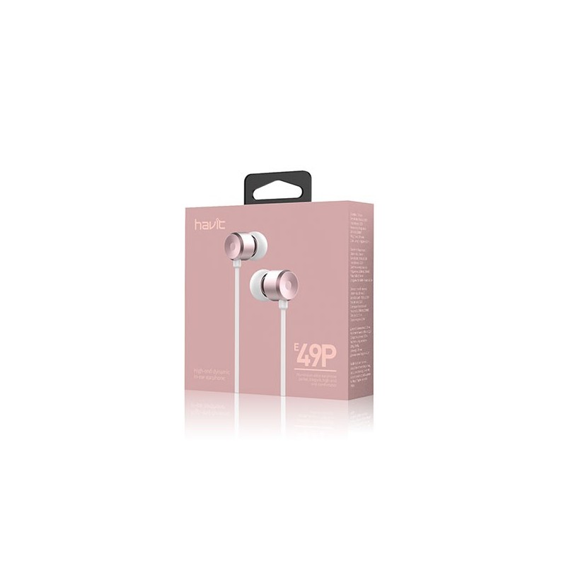 Auricular Metalizado Con Manos Libres E49P Rosa