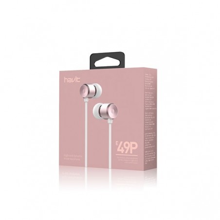 Auricular Metalizado Con Manos Libres E49P Rosa