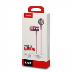 Auriculares auxiliar con cable y mic Rosa e303p