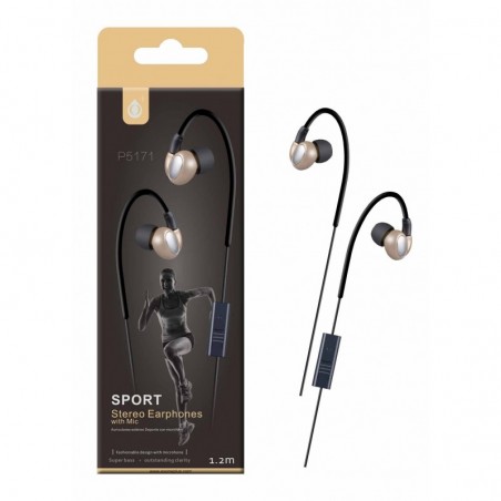 P5171 OR Auriculares Sport Hunter con Microfono - Oro