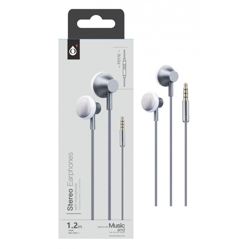 P5176 GR Auriculares Metal Pocky con Microfono - Gris