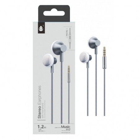 P5176 GR Auriculares Metal Pocky con Microfono - Gris