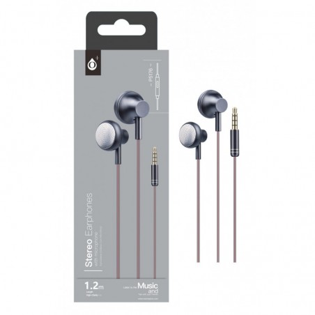 P5176 NE Auriculares Metal Pocky con Microfono - Negro