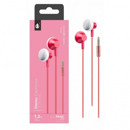 P5176 RJ Auriculares Metal Pocky con Microfono - Rojo
