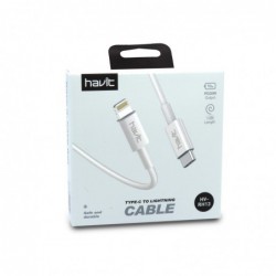 Cable Tipo C a Lightning Power Delivery 20W 2m RH13 Blanco