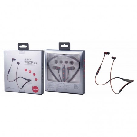 C6192 Auricular Bluetooth Sport Elise con Soporte y Micro Rojo